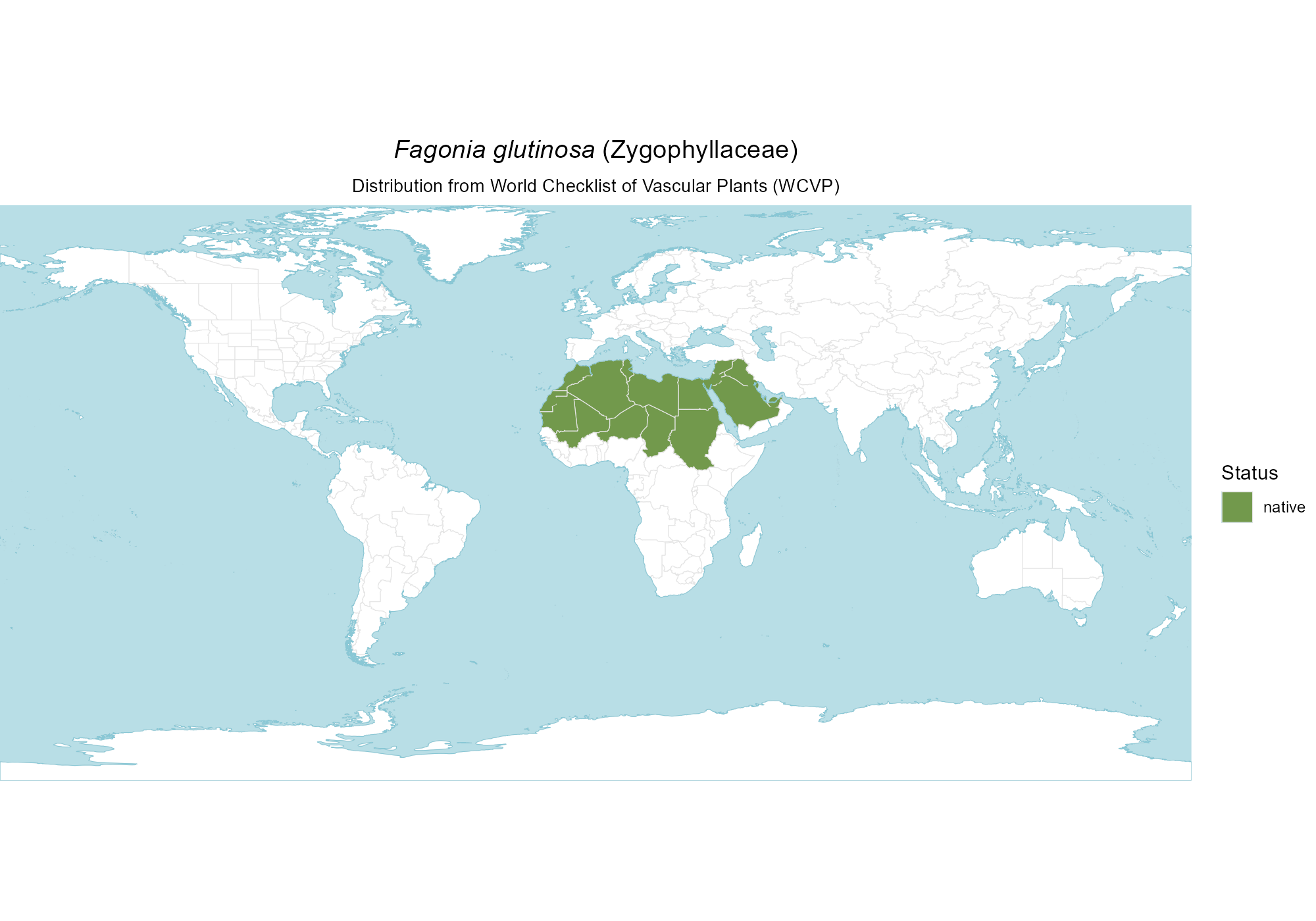Origin Map — Fagonia glutinosa