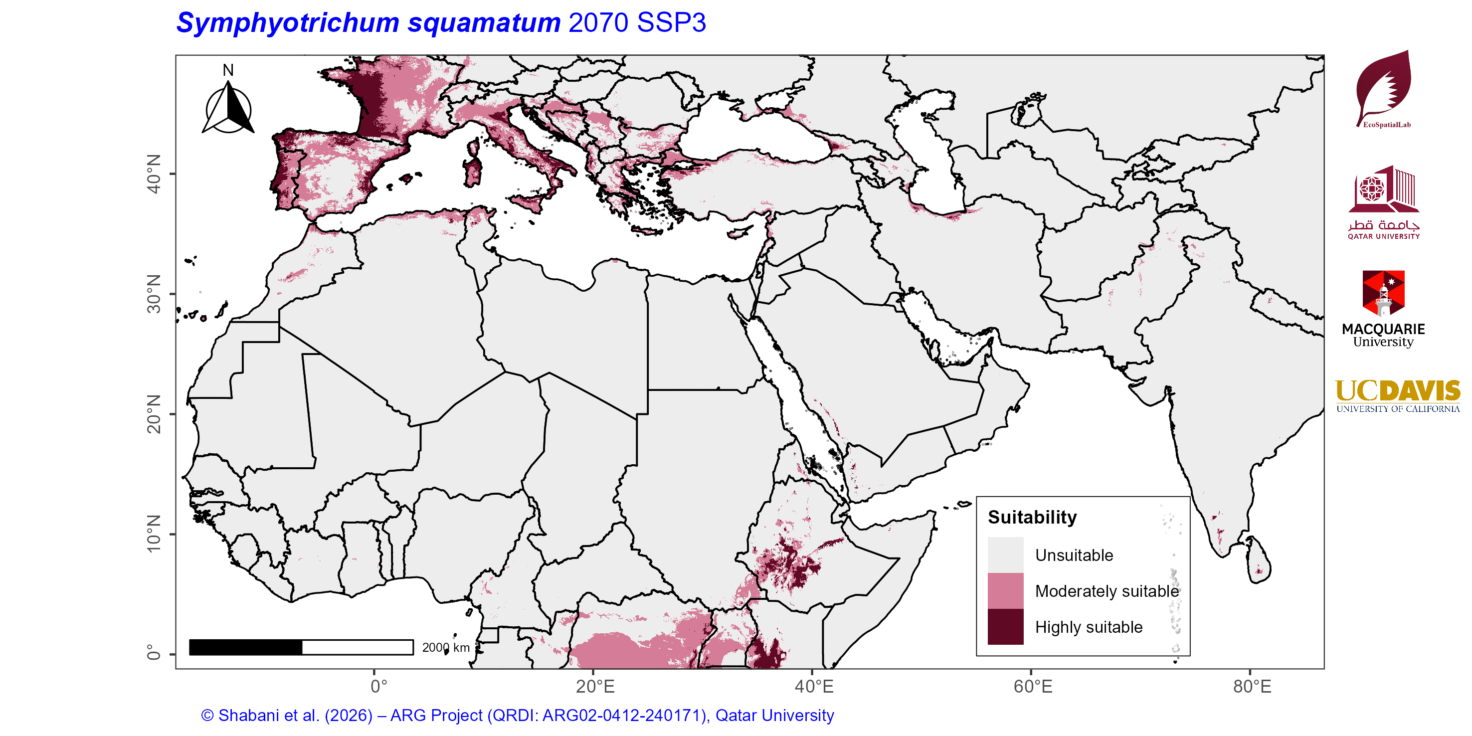 Projected Climate Suitability in the Mediterranean–Middle East–North Africa Dryland Belt SSP3 — 2070