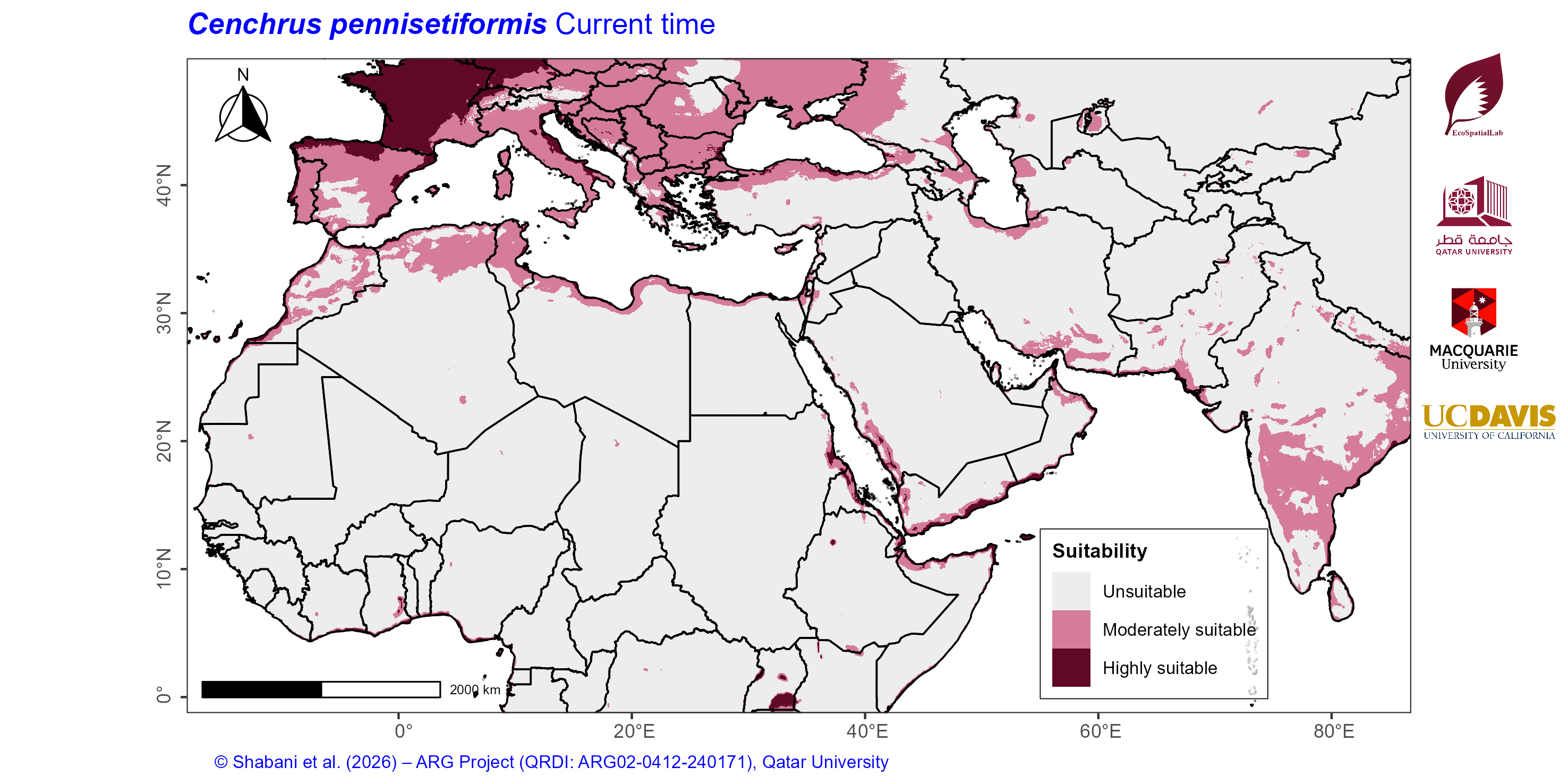 Projected Climate Suitability in the Mediterranean–Middle East–North Africa Dryland Belt Current