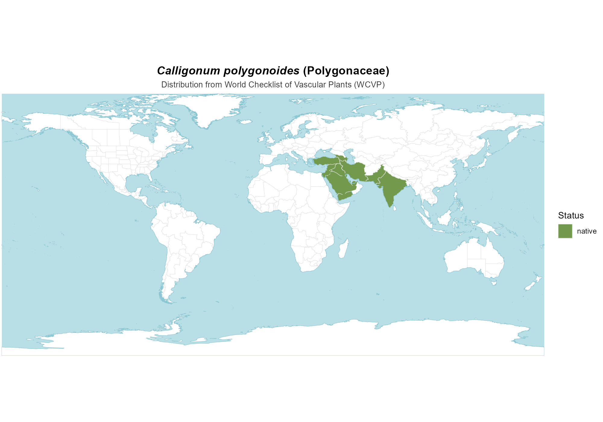 Origin Map — Calligonum polygonoides