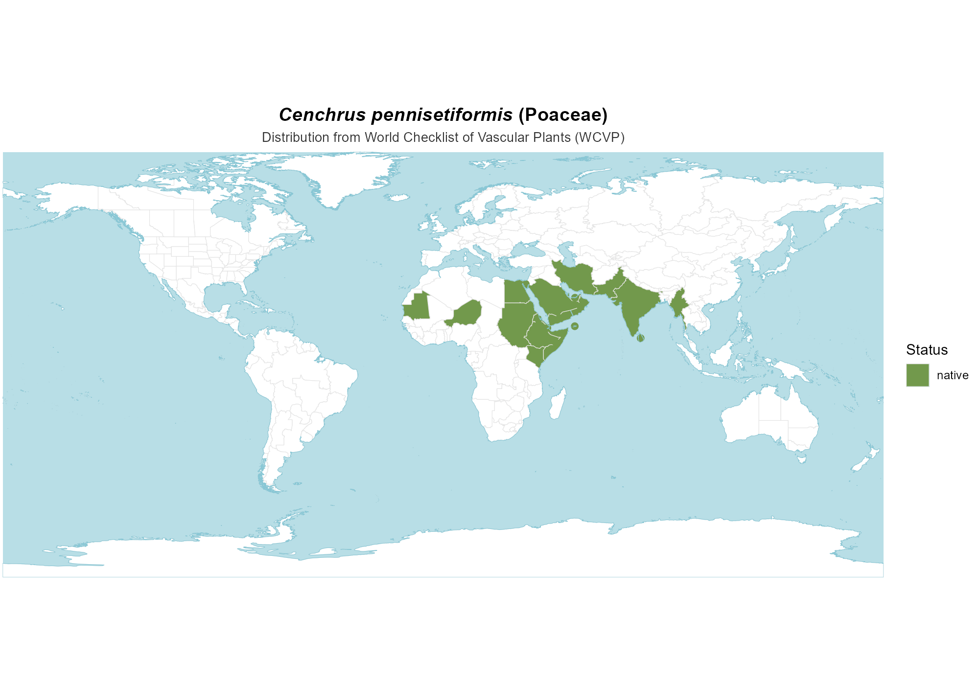 Origin Map — Cenchrus pennisetiformis