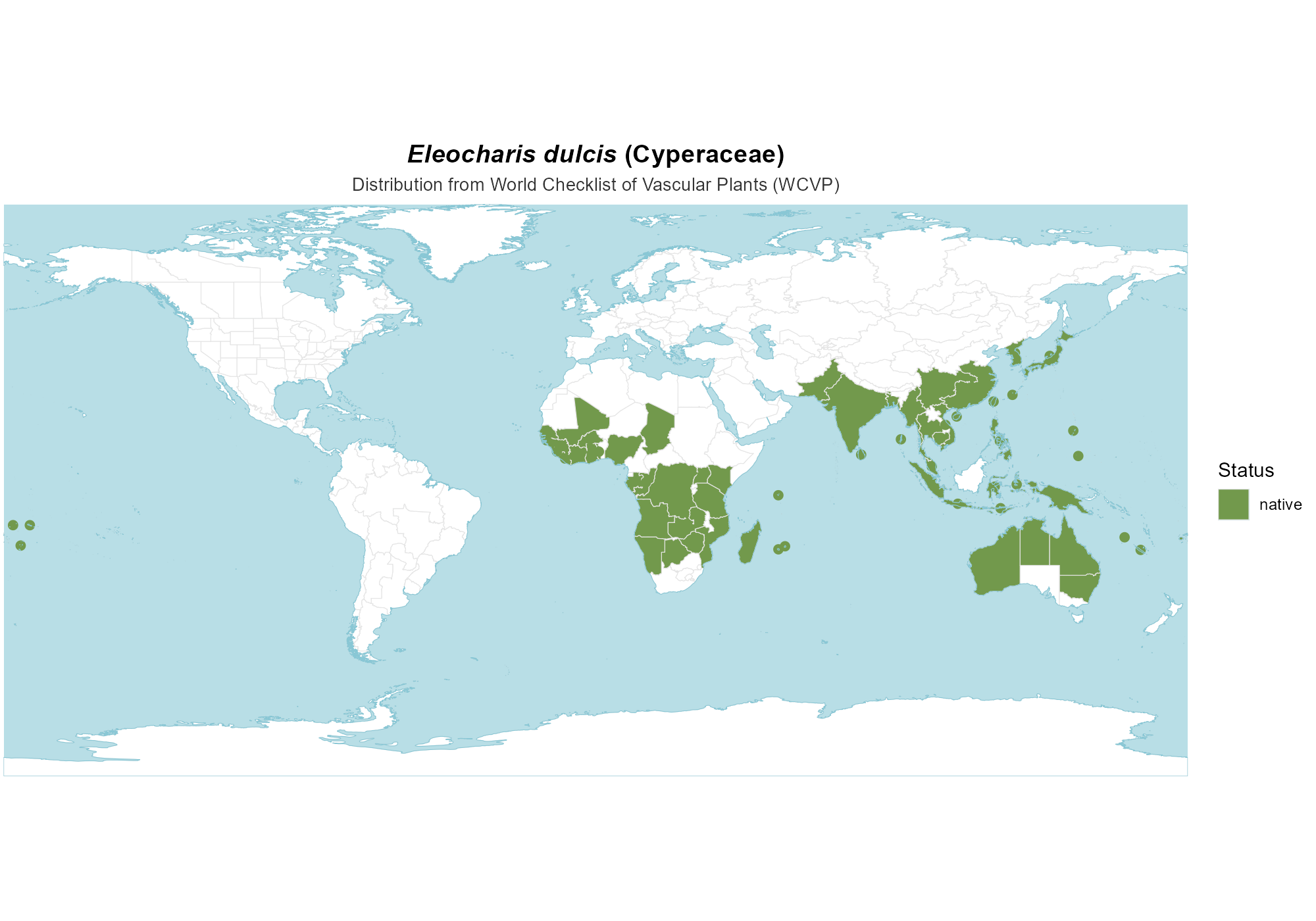 Origin Map — Eleocharis dulcis