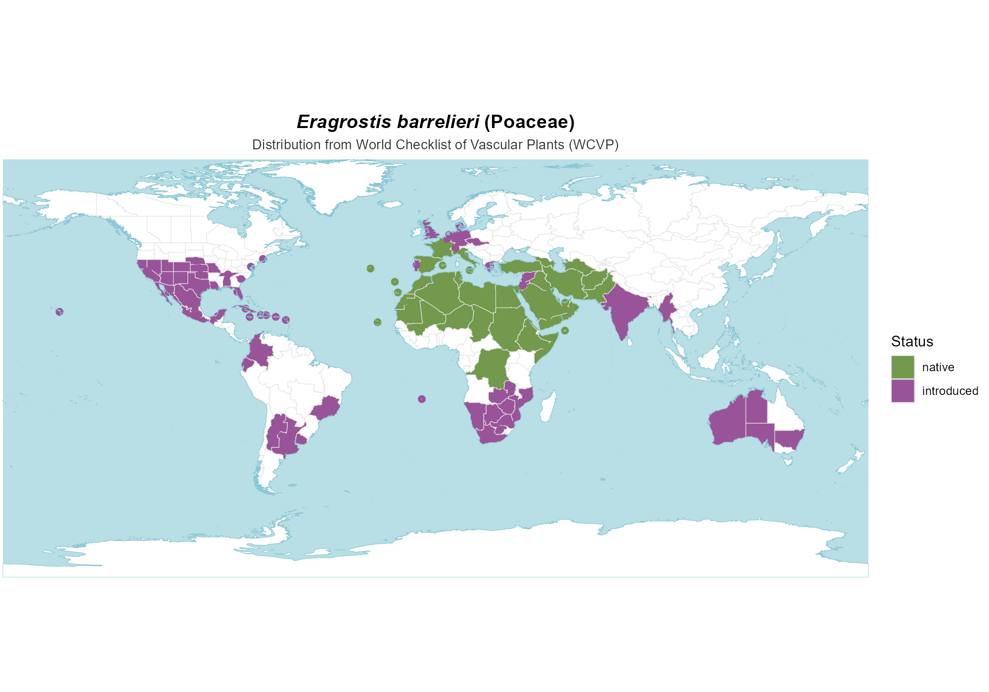 Origin Map — Eragrostis barrelieri