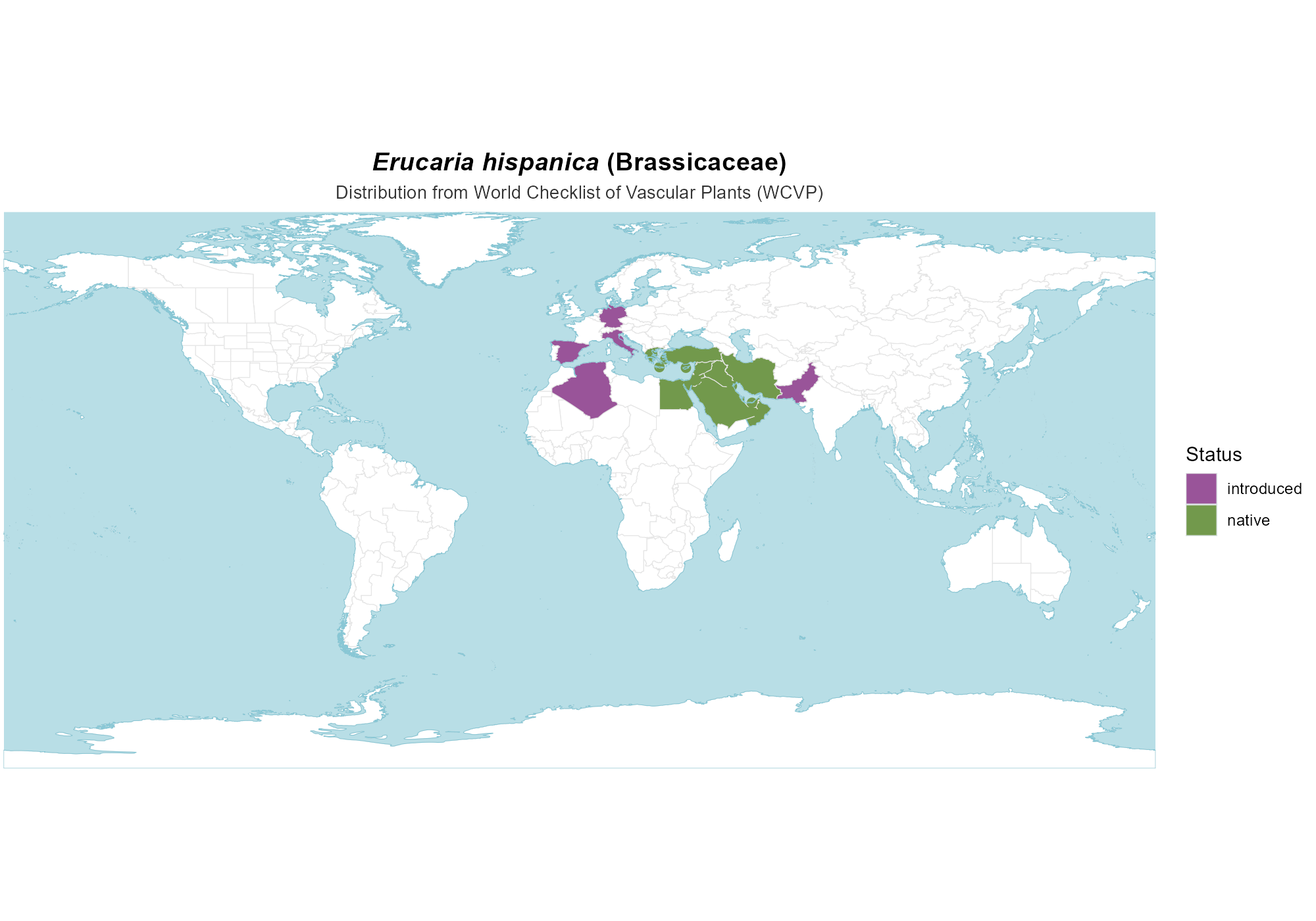 Origin Map — Erucaria hispanica