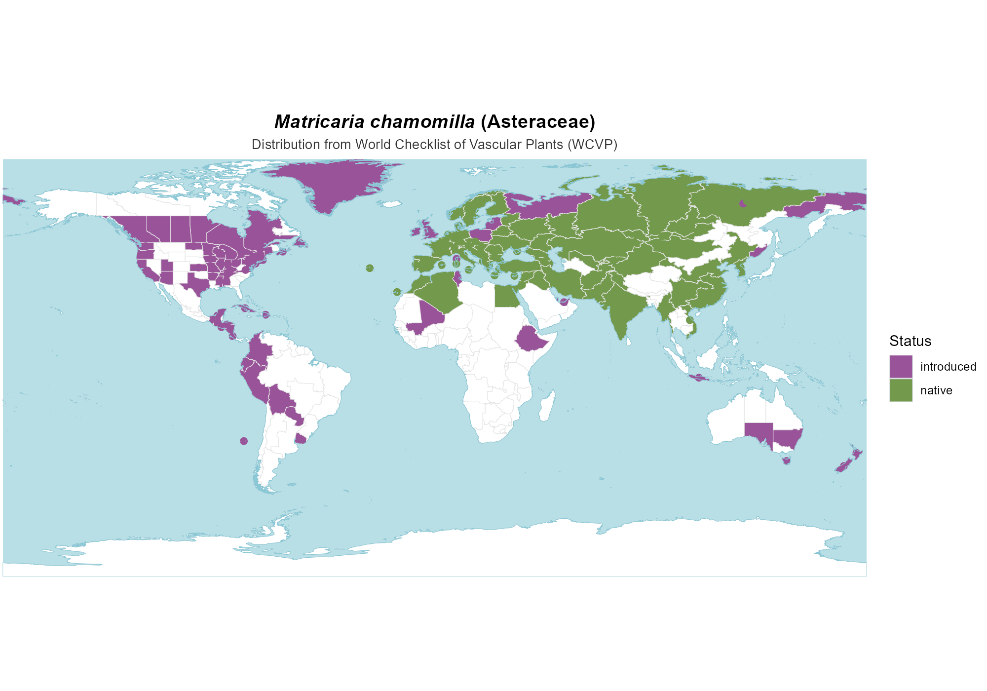 Origin Map — Matricaria chamomilla