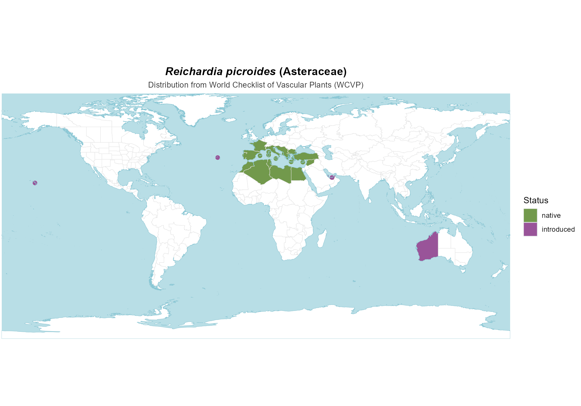 Origin Map — Reichardia picroides