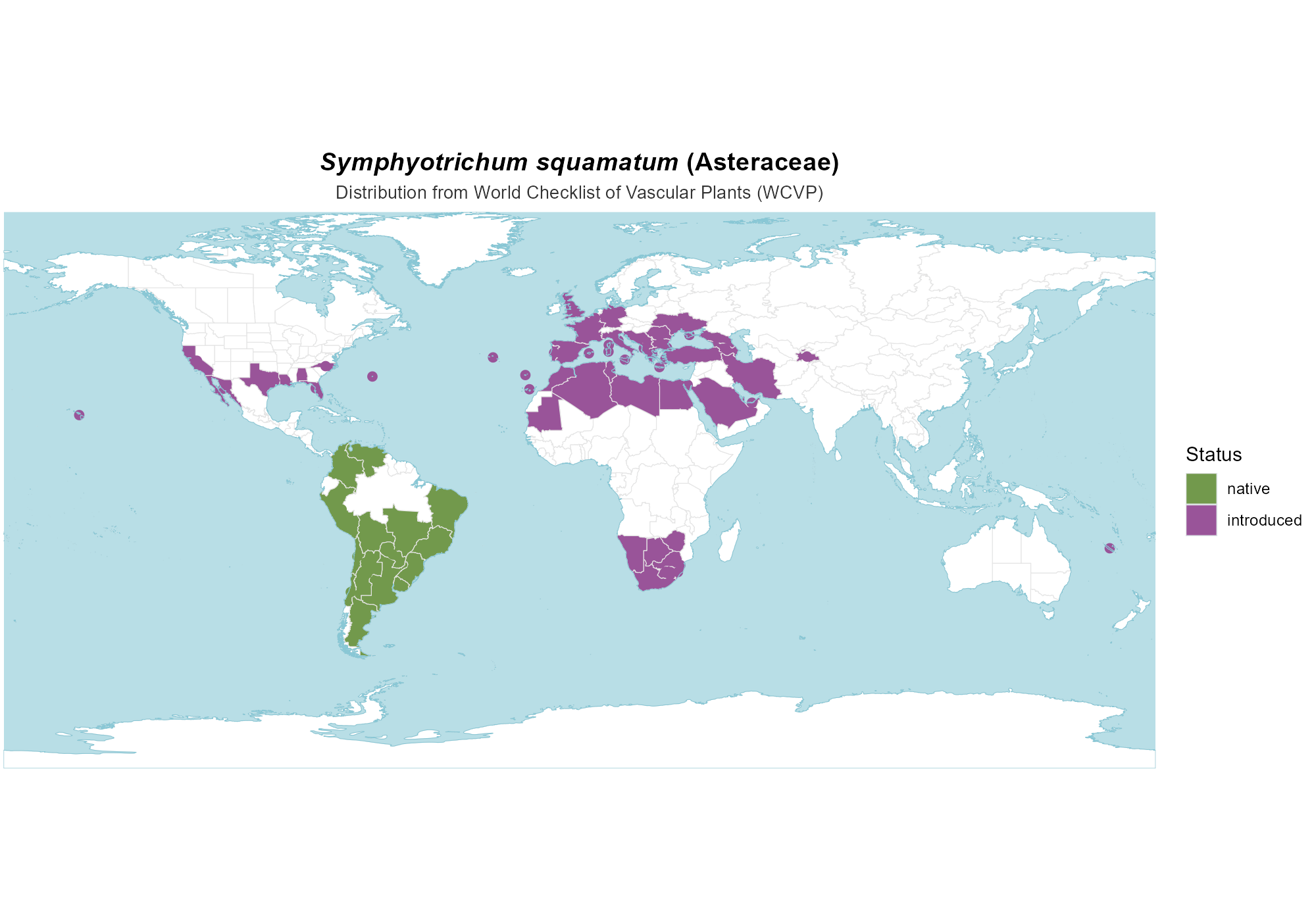 Origin Map — Symphyotrichum squamatum