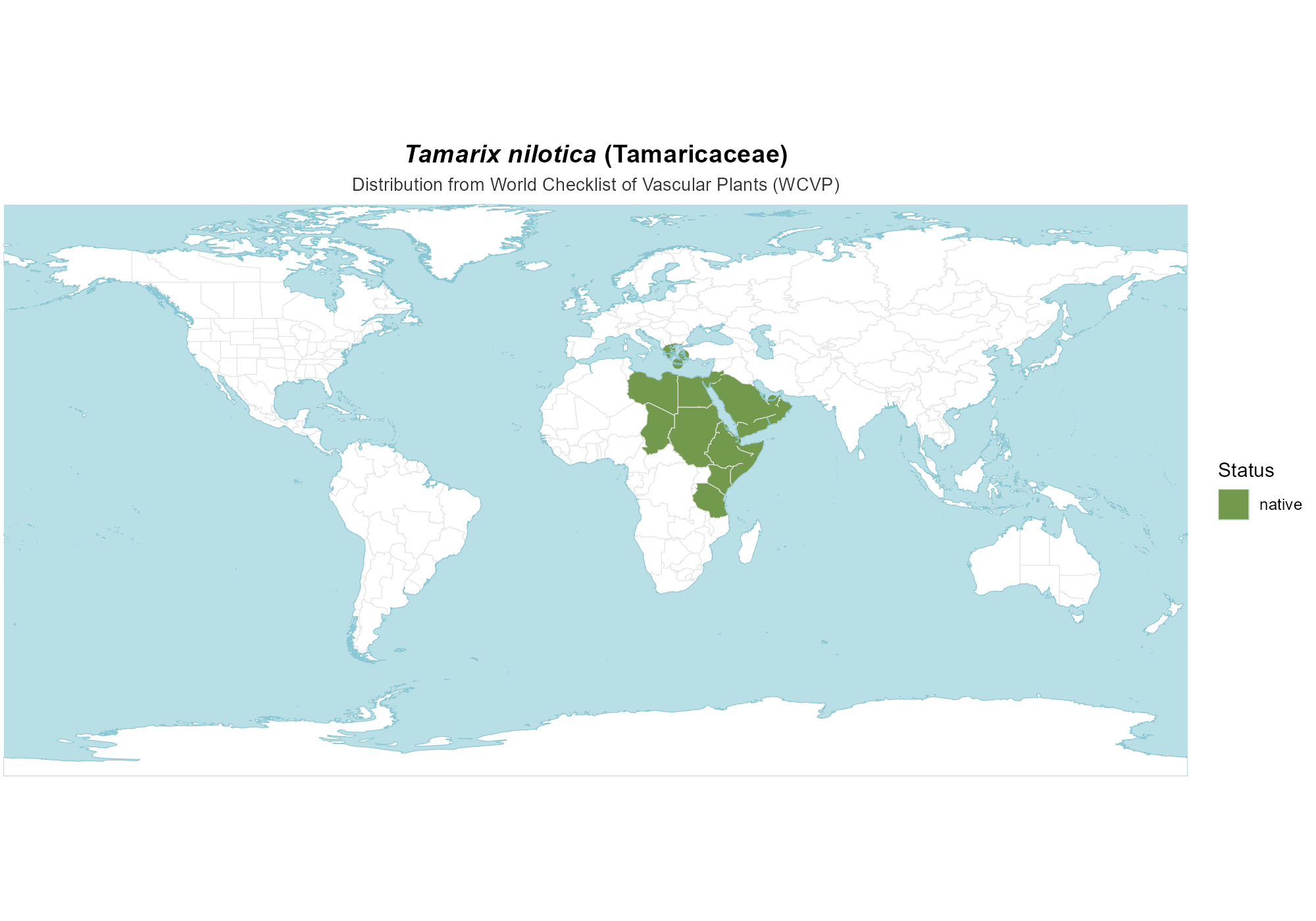 Origin Map — Tamarix nilotica