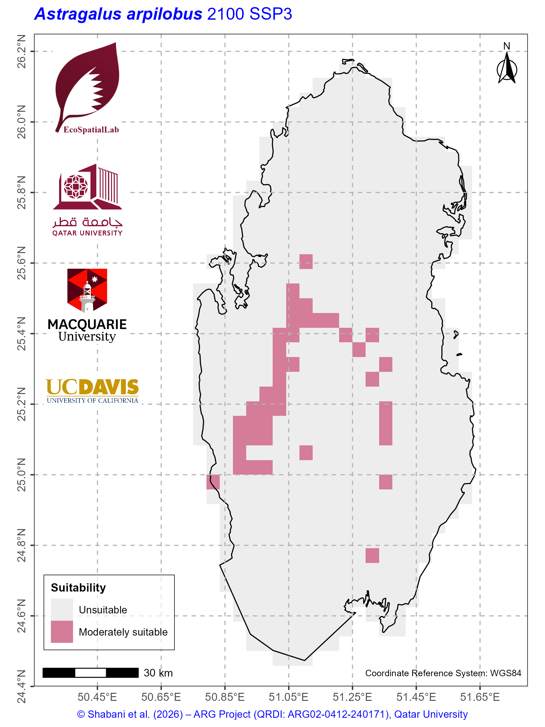 Qatar Climate Suitability SSP3 — 2100