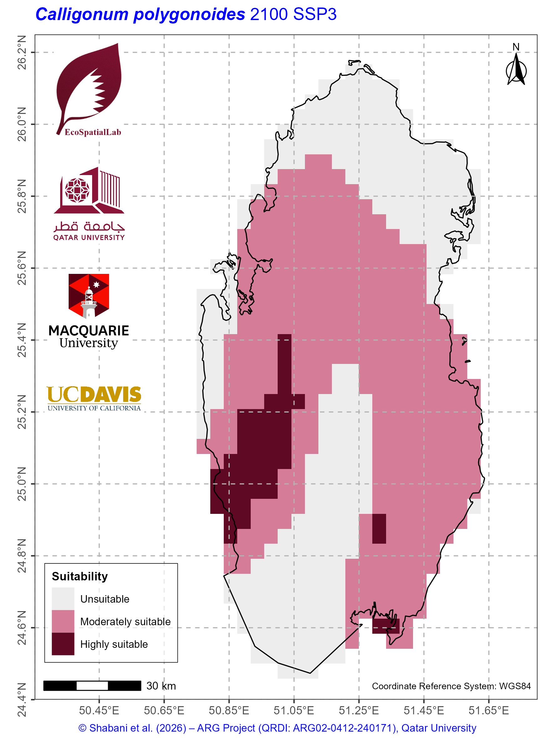 Qatar Climate Suitability SSP3 — 2100