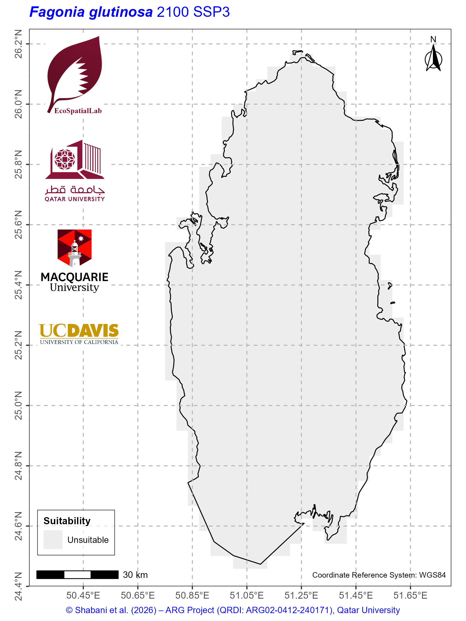 Qatar Climate Suitability SSP3 — 2100