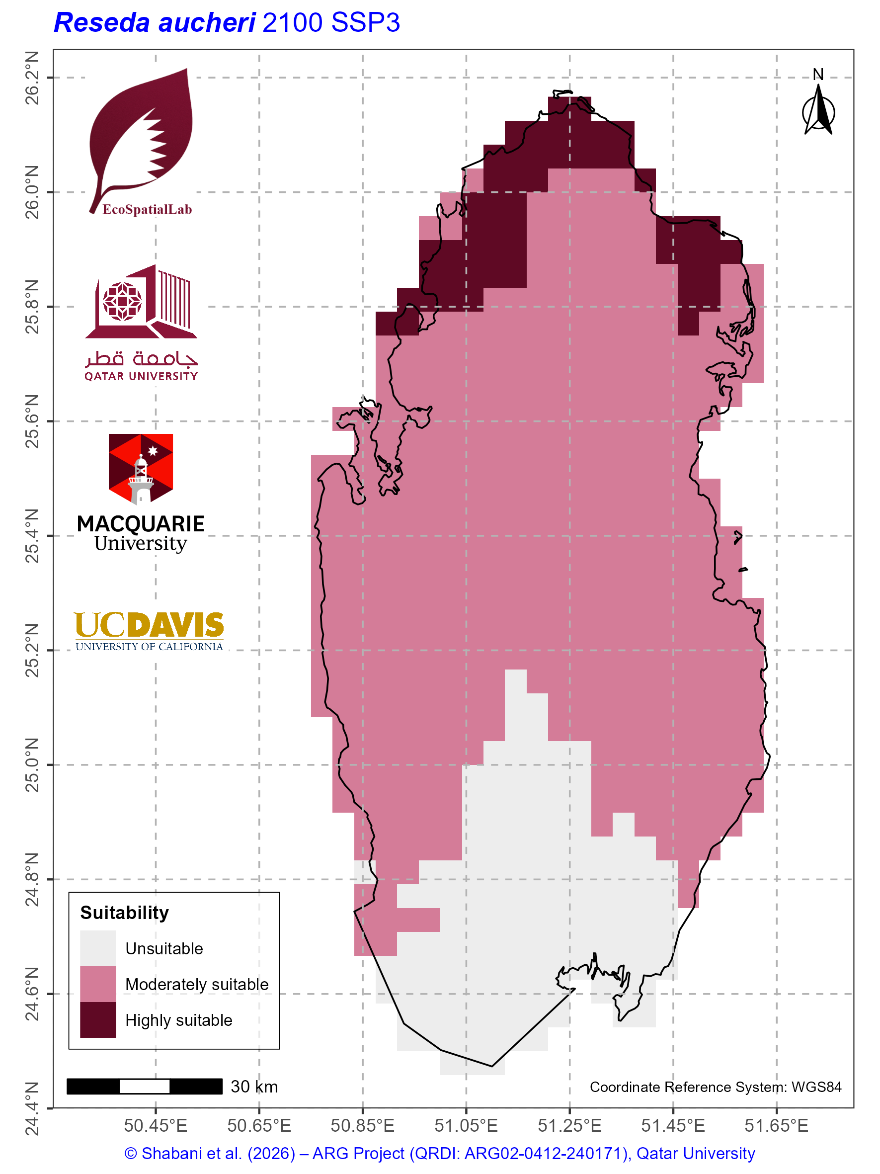 Qatar Climate Suitability SSP3 — 2100