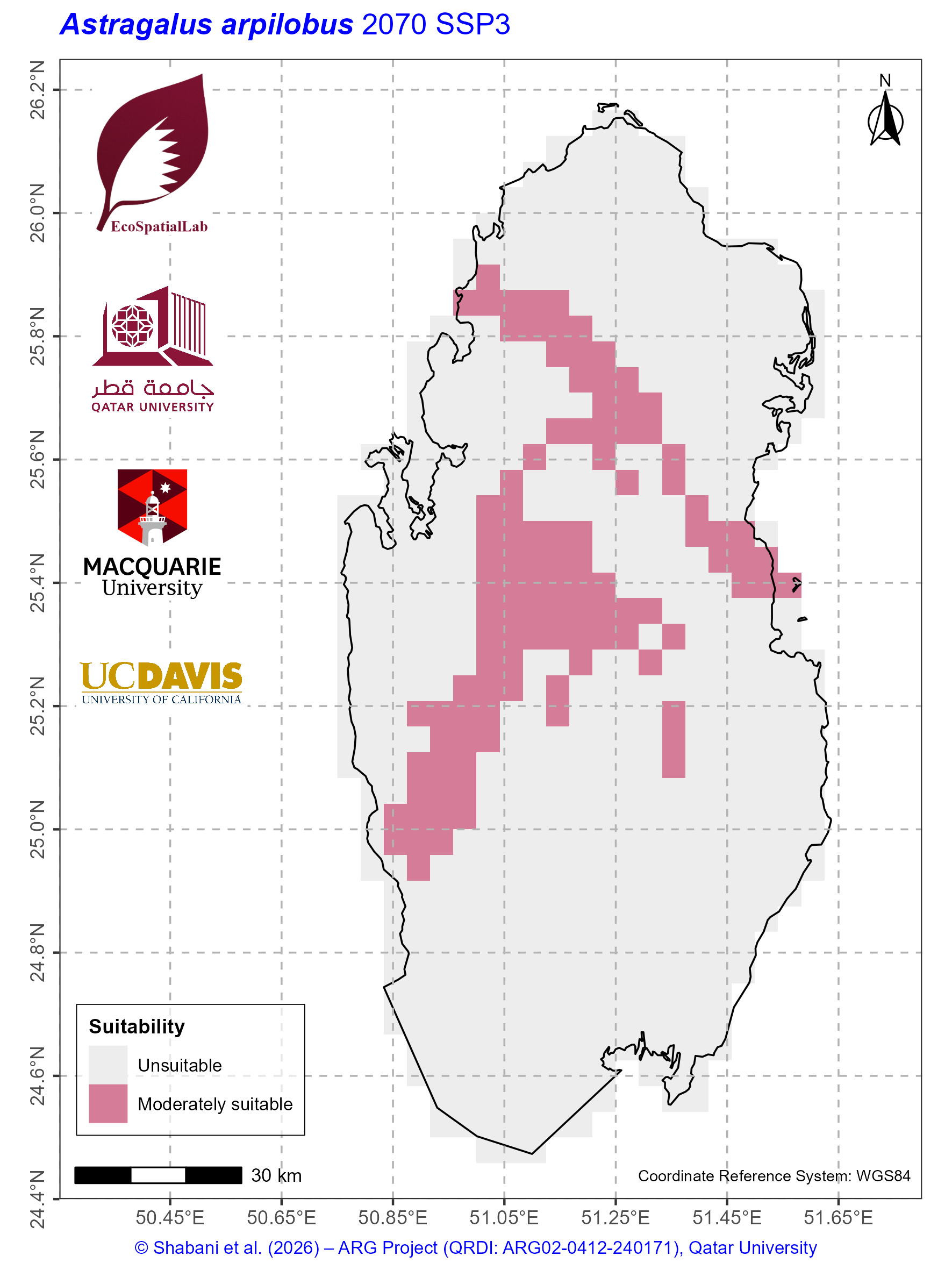 Qatar Climate Suitability SSP3 — 2070