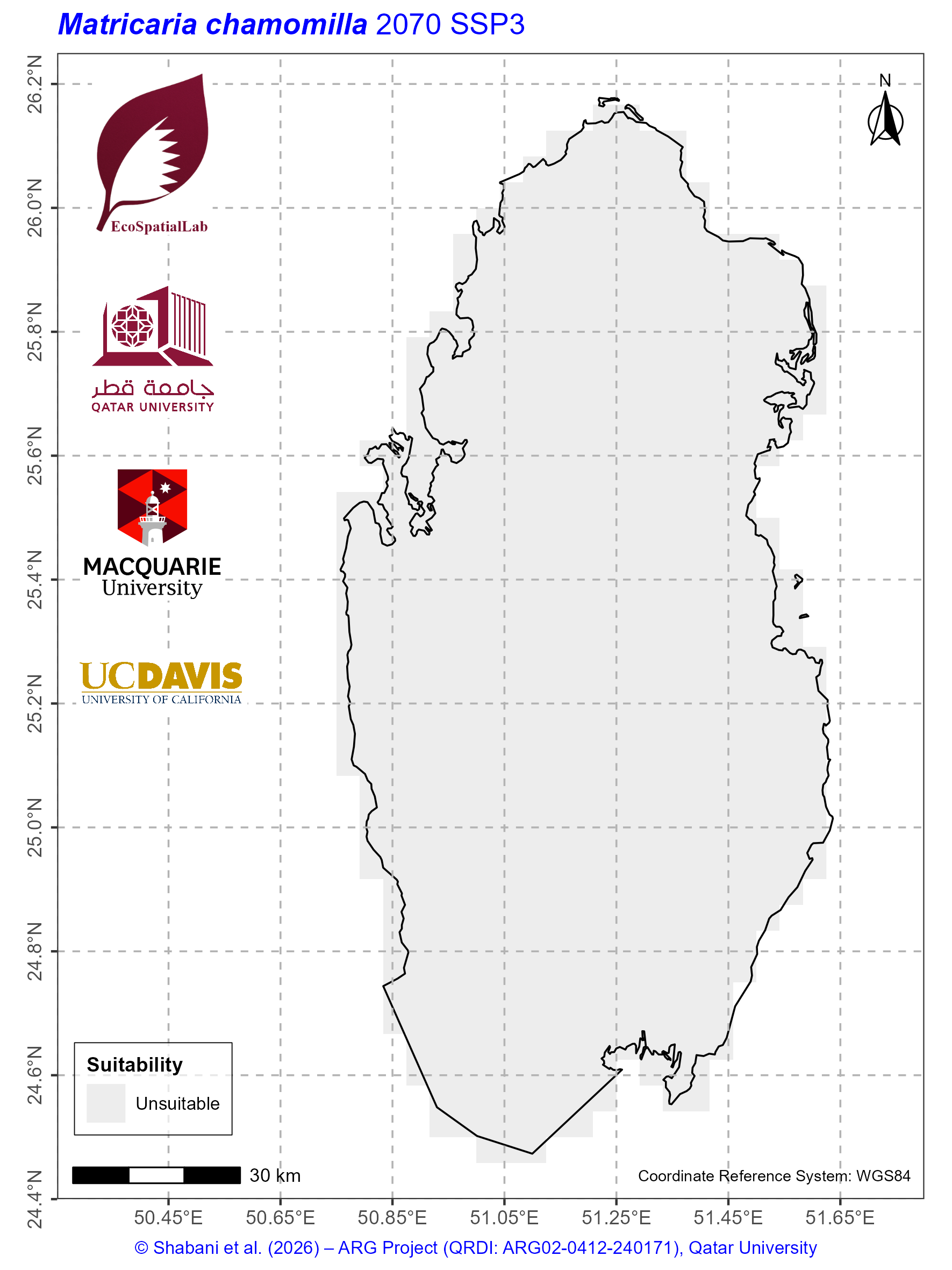 Qatar Climate Suitability SSP3 — 2070