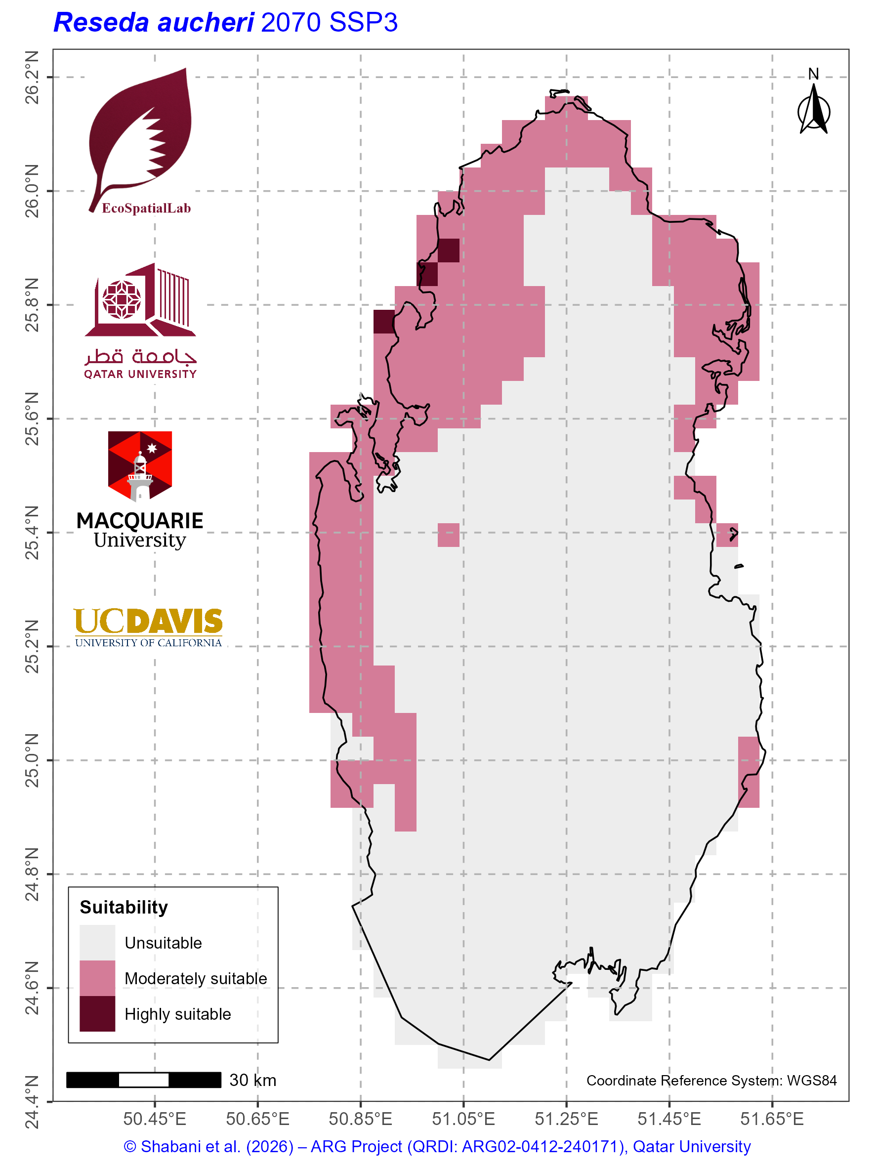 Qatar Climate Suitability SSP3 — 2070