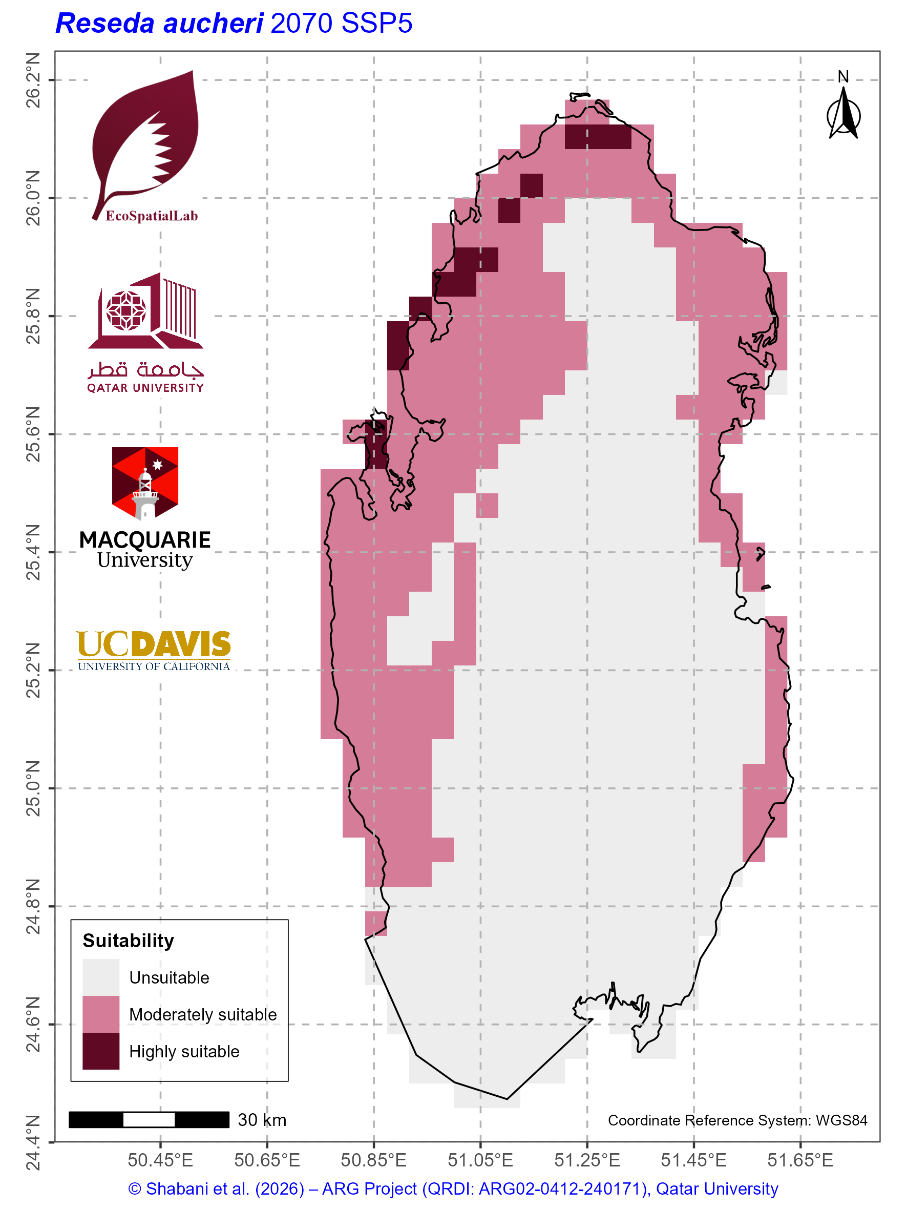 Qatar Climate Suitability SSP5 — 2070